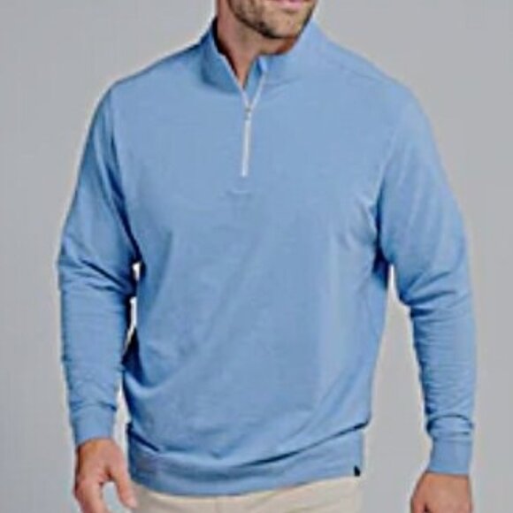 Tasc Performance Cloud Quarter Zip Pullover  Sweater $98 in Coastline Blue - Picture 1 of 8